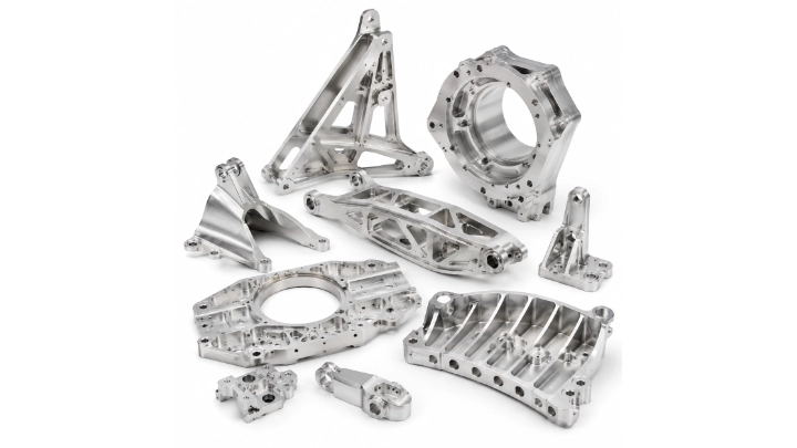 Precision CNC machined aerospace-style structural components